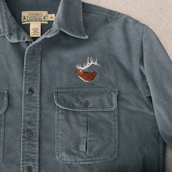 Cabela’s Deerskin Soft Chamois Shirt XL Heavyweight Cotton Button Down - Picture 2 of 4
